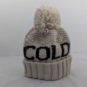 COLD AF white winter knit hat - unisex